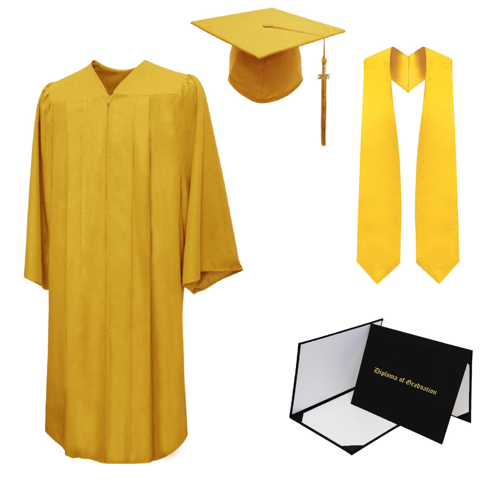 Matte Gold Graduation Cap and Tassel – Cap and Gown Direct