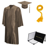 Shiny Cap, Gown, Tassel, Honor Cord, Diploma Cover Package