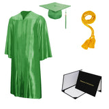 Shiny Cap, Gown, Tassel, Honor Cord, Diploma Cover Package