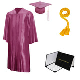 Shiny Cap, Gown, Tassel, Honor Cord, Diploma Cover Package