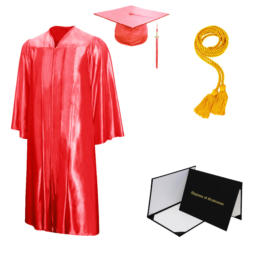 Red Ribbon Graduation Red Graduation Cap And Diploma