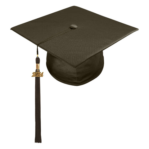 Shiny Brown High School Cap & Tassel