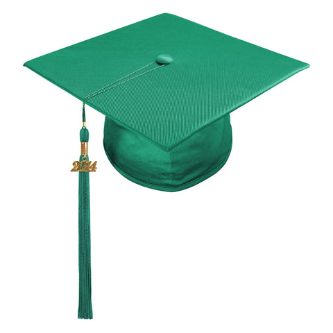 Shiny Emerald Green High School Cap & Tassel