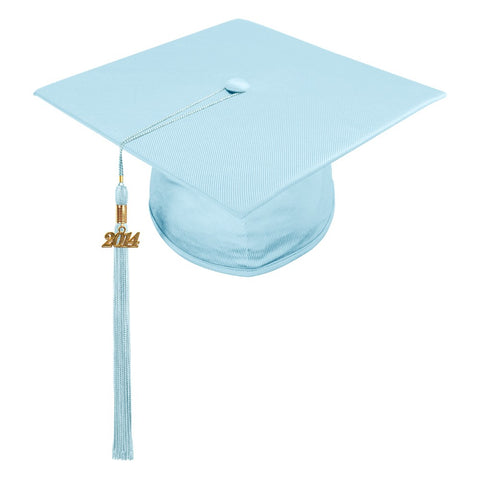 Shiny Light Blue High School Cap & Tassel