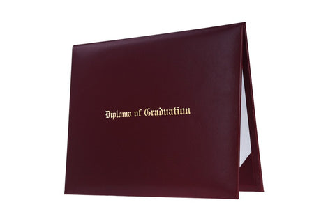 Maroon Imprinted High School Diploma Cover