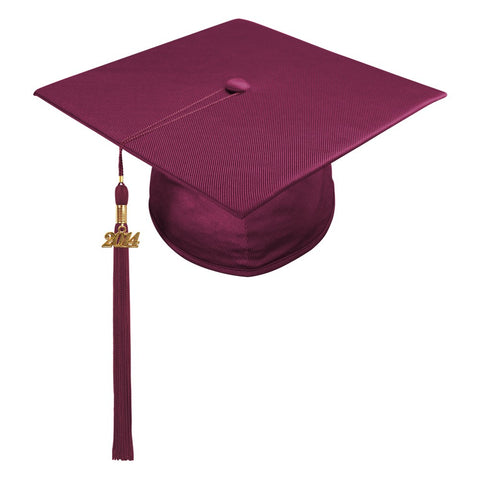 Shiny Maroon High School Cap & Tassel