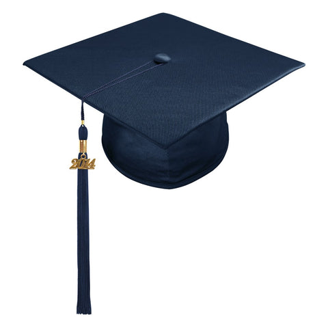 Shiny Navy Blue High School Cap & Tassel