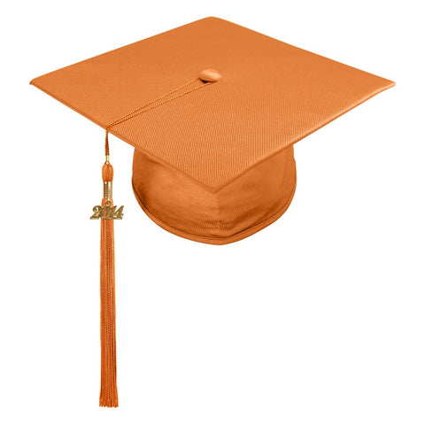 Shiny Orange High School Cap & Tassel