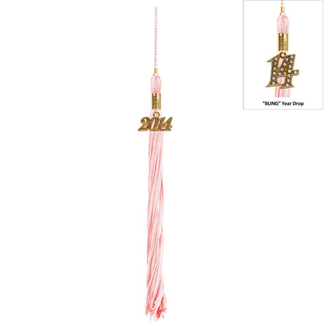Shiny Pink High School Cap & Tassel