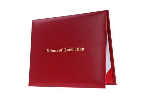 Red Imprinted High School Diploma Cover