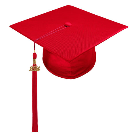 Shiny Red High School Cap & Tassel