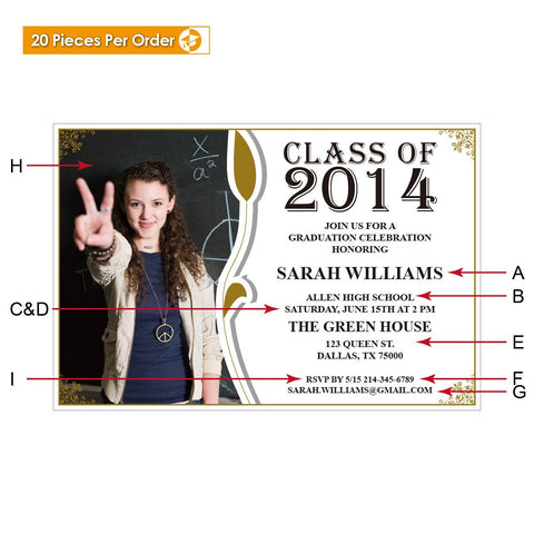 Picture Leaf High School Graduation Announcement