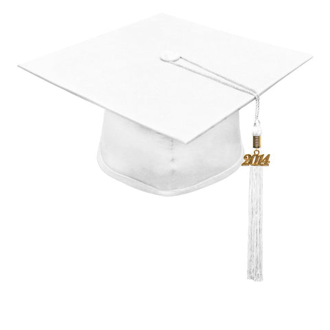 Matte White High School Cap & Tassel